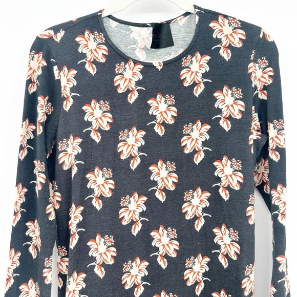 No. 6 Womens Lagenlook Modest Floral Jersey Cotton Modal Long Sleeve Aki Dress M - Picture 3 of 8